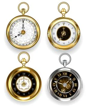 Set of round clock Stock Illustration