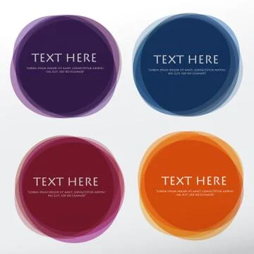 Set of round colorful vector shapes. Abstract vector banners. Design elements. Stock Illustration