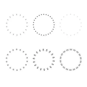 Set of round decorative borders. Vector illustration. Stock Illustration