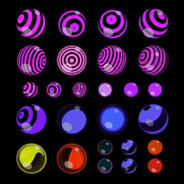 Set of round elements from lines 스톡 일러스트