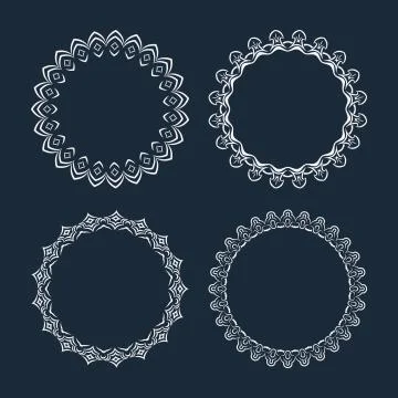 Set of round frames on a dark background Stock Illustration
