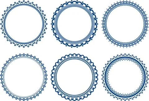 Set of round frames Stock Illustration