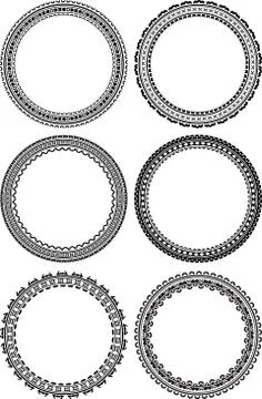 Set of round frames 스톡 일러스트