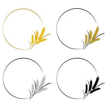 Set of round frames with spikelets. Template for the design of packaging of.. Stock Illustration