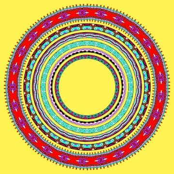 Set of round geometrical frames, circle border ornament, vector Stock Illustration