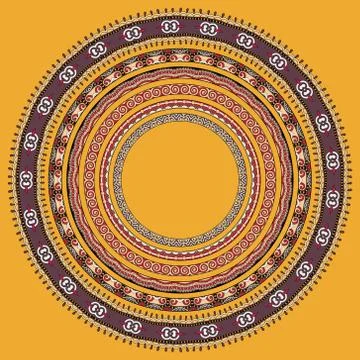 Set of round geometrical frames, circle border ornament, vector Stock Illustration