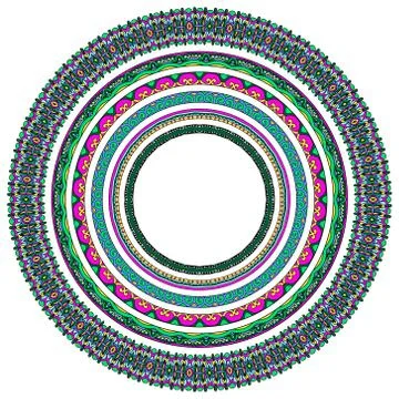 Set of round geometrical frames, circle border ornament Stock Illustration