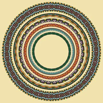 Set of round geometrical frames, circle border ornament Stock Illustration