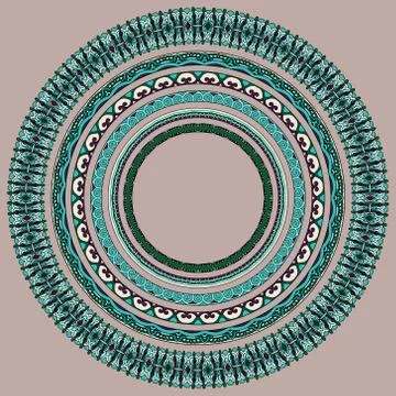 Set of round geometrical frames, circle border ornament Stock Illustration