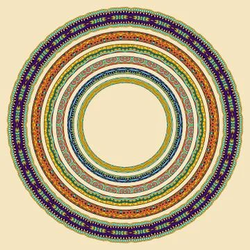Set of round geometrical frames, circle border ornament Stock Illustration