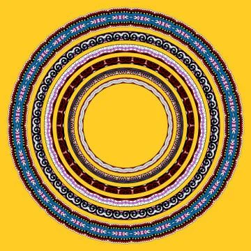 Set of round geometrical frames, circle border ornament Stock Illustration