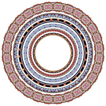 Set of round geometrical frames, circle border ornament Stock Illustration