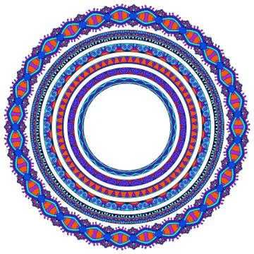Set of round geometrical frames, circle border ornament Stock Illustration