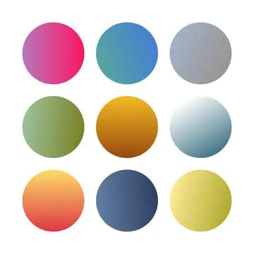 Set of Round Gradients spheres Stock Illustration