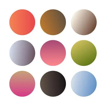 Set of Round Gradients spheres Stock Illustration