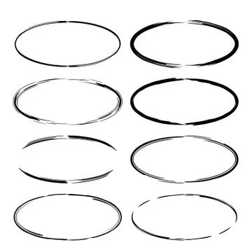 Set of round grunge frames. Empty  borders. Vector illustration. Stock Illustration