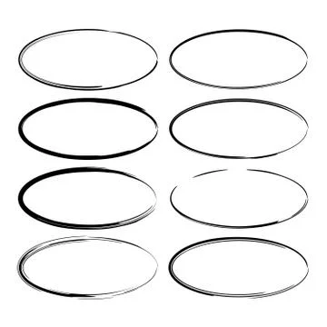 Set of round grunge frames. Empty  borders. Vector illustration. Stock Illustration