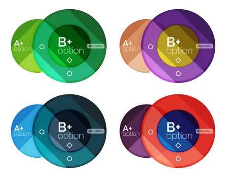 Set of round infographic banners with options 스톡 일러스트