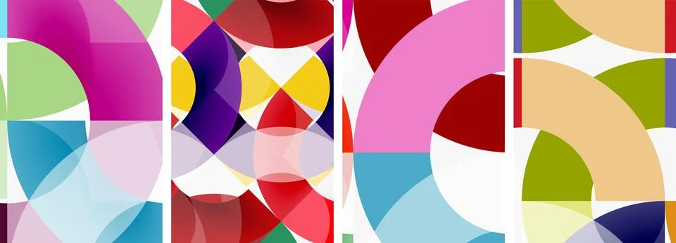 Set of round lines and circles poster backgrounds. Vector illustration For 스톡 일러스트