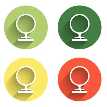 Set Round makeup mirror icon isolated with long shadow background. Color ci.. Stock Illustration
