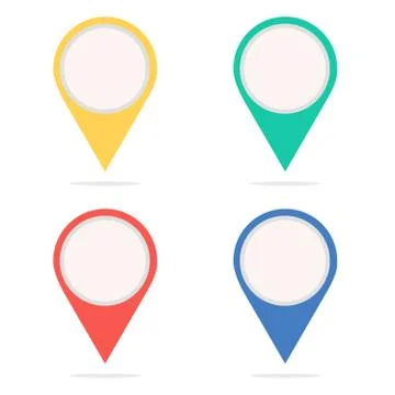 Set of round map pointers Stock Illustration