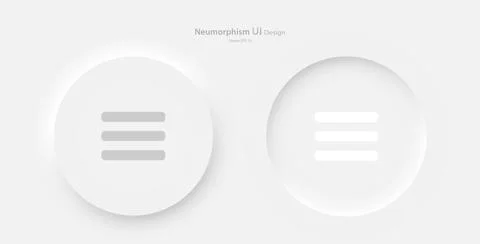 A set of round menu buttons on a white background. User interface elements in 库存插图