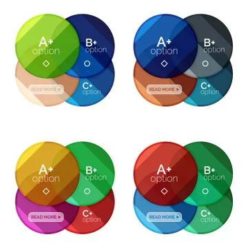 Set of round option diagram template for your data or options Illustrazione stock