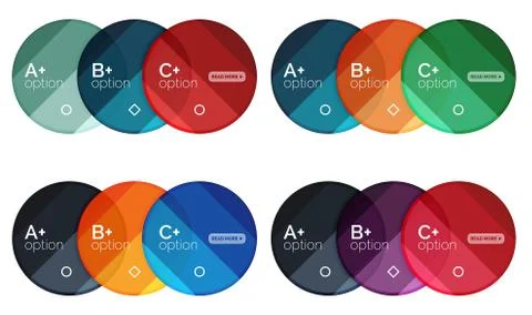 Set of round option diagram template for your data or options Illustrazione stock