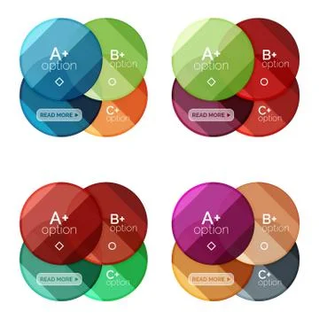 Set of round option diagram template for your data or options Illustrazione stock
