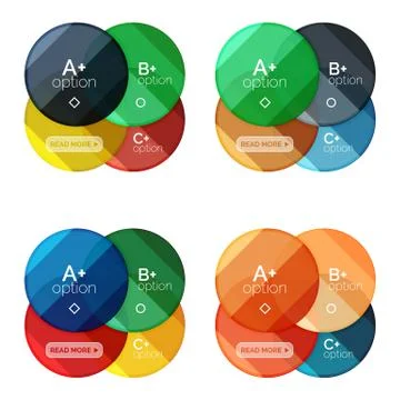 Set of round option diagram template for your data or options Illustrazione stock