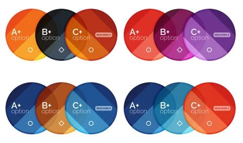 Set of round option diagram template for your data or options Illustrazione stock
