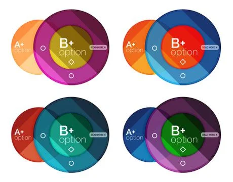 Set of round option diagram template for your data or options Stock Illustration