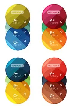 Set of round option diagram template for your data or options Illustrazione stock