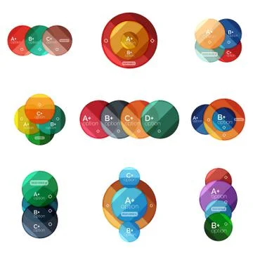Set of round option diagram template for your data or options Stock Illustration