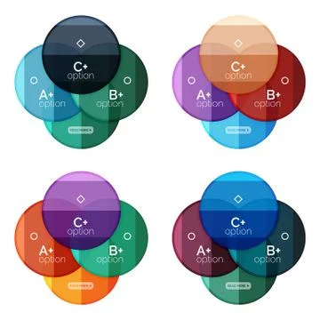 Set of round option diagram template for your data or options Stock Illustration
