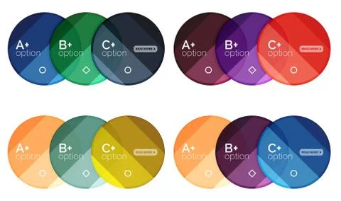 Set of round option diagram template for your data or options イラスト素材