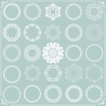 Set of Round Patterns Stock Illustration