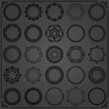 Set of Round Patterns Stock Illustration