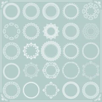 Set of Round Patterns Stock Illustration