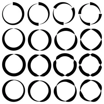 Set of round patterns tattoo logo, vector rings different profile concept sign 库存插图