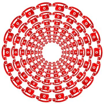 Set of Round Red Phone Frames Set of Round Red Phone Frames Isolated on Wh... Stock Photos