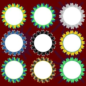 Set of round shapes with clear space for text (eps) Stock Illustration