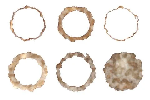 Set of  round stains from coffee cups Stock Illustration