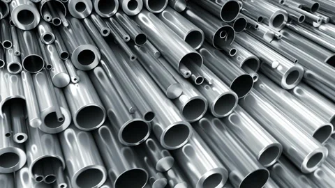 Set of round tubes and kernels of metal Stock Footage 104318490
