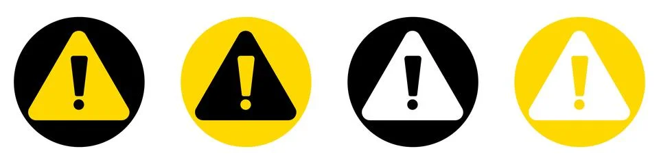 A set of round warning signs. Stock Illustration