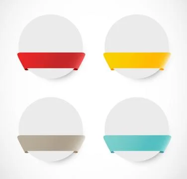 Set of rounded banners with ribbons Stock Illustration