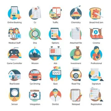 Set Of Rounded Flat Vectors Illustrazione stock