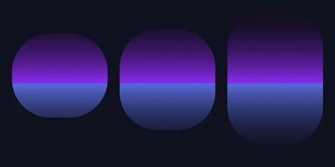 Set of rounded shapes with purple and blue gradient Stock Illustration