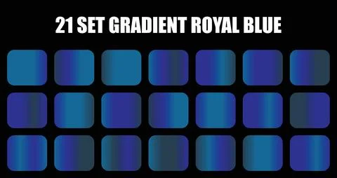 Set of royal blue gradients showcasing diverse shades and tones for modern Stock Illustration