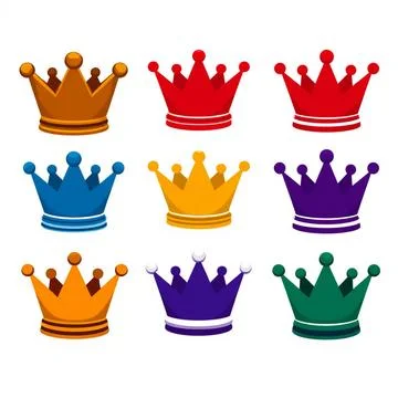 Set of royal crowns with on white background Stockillustratie